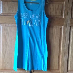 Blue tank style cover up